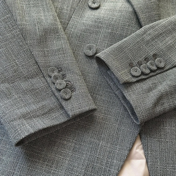 CLUB MONACO Double Breasted Blazer Jacket Gray Aditha Power Tailored, Size 12 - Picture 15 of 16